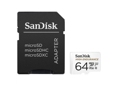 Карта пам'яті SanDisk microSD   64GB C10 UHS-I U3 V30 R100/W40MB/s High Endurance