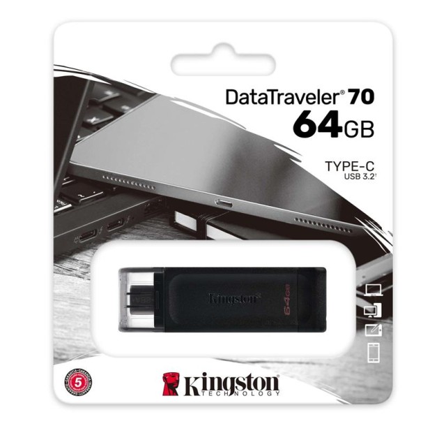 Накопичувач Kingston   64GB USB 3.2 Type-C Gen 1 DT70