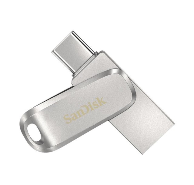 Накопичувач SanDisk  256GB USB 3.1 Type-A + Type-C Dual Drive Luxe Срібний