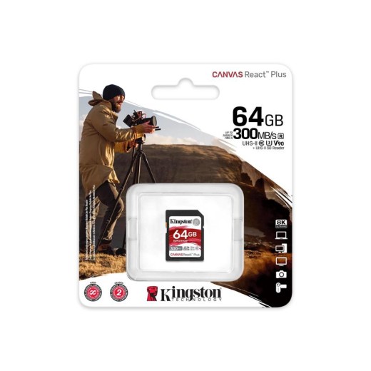 Карта пам'яті Kingston SD  64GB  C10 UHS-II U3 R300/W260MB/s