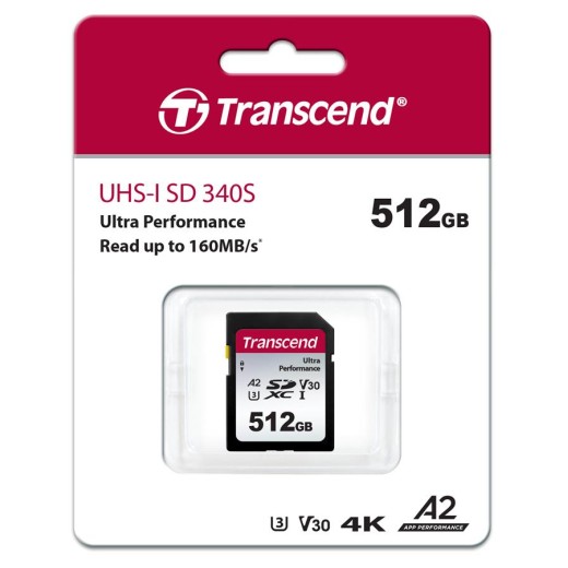 Карта пам'яті Transcend SD 512GB C10 UHS-I U3 A2 R160/W90MB/s 4K