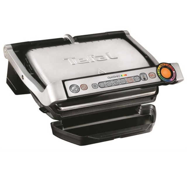 Гриль Tefal прижимний OptiGrill+ 2000Вт, темп. режимів-4, з`ємні пластини, метал