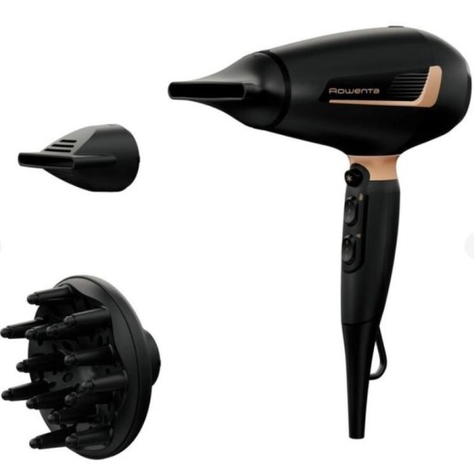 Фен Rowenta Pro Expert, 2200Вт, 3 режими, іоніз-я, дифузор, 2 концентратора, хол. обдув, чорний