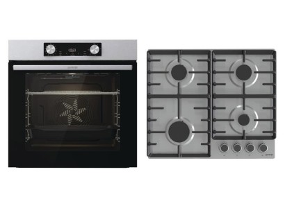 Комплект Gorenje (духовка електрична BO6737E02XK + варильна поверхня газова G642ABX), 743550, нерж.