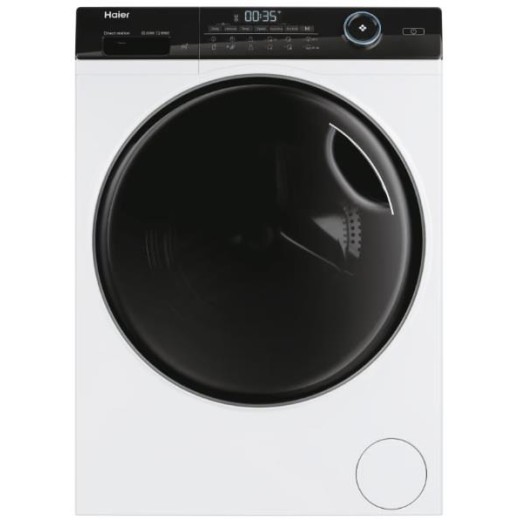 Прально-сушильна машина Haier фронтальна, 9(6)кг, 1400, A, 60см, дисплей, пара, інвертор, люк чорний, прямий привід, білий