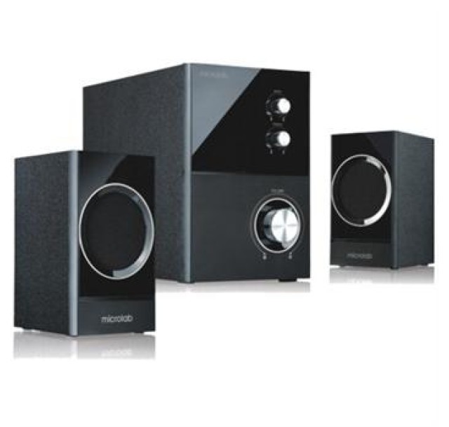 Акустична система MICROLAB M-223 2.1, 17W, mini-jack, чорний