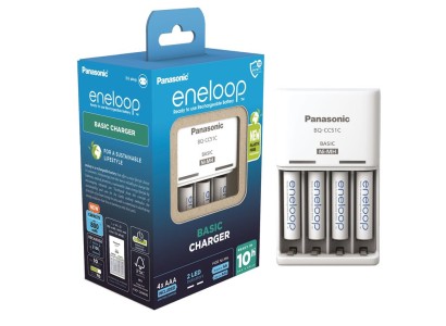 Зарядний пристрій Basic Charger  + Акумулятор Eneloop NI-MH  AAA 800 мАг, 4 шт.