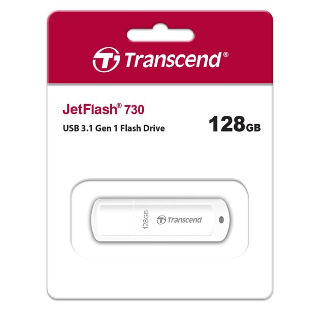 Накопичувач Transcend 128GB USB 3.1 Type-A JetFlash 730 Білий
