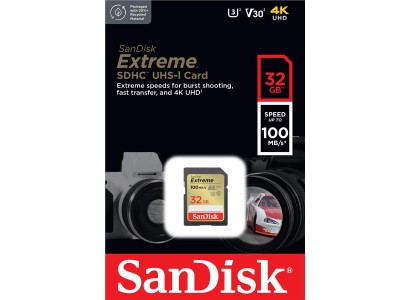Карта пам'яті SanDisk SD   32GB C10 UHS-I U3 R100/W60MB/s Extreme V30