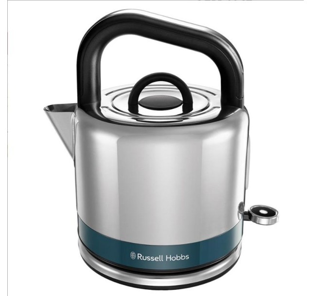 Електрочайник Russell Hobbs Distinctions Black 1.5л, Strix, метал, сріблясто-синій