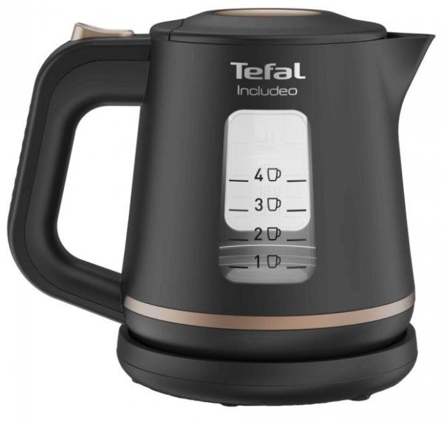 Електрочайник Tefal Includeo 1л, пластик, чорний