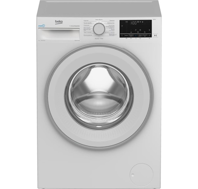 Пральна машина Beko фронтальна, 7кг, 1200, A+++, 49см, дисплей, SMART, ПАР, інв., білий