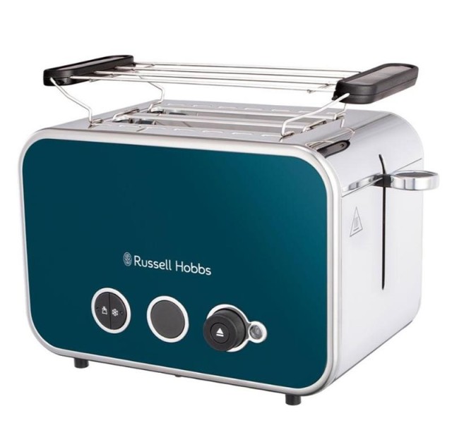 Тостер Russell Hobbs Distinctions 2-Slice 1670Вт, підігрів, розморожування, пластик, синій