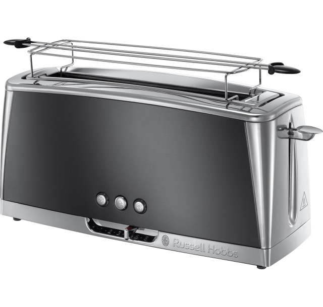 Тостер Russell Hobbs Luna Moonlight 1420Вт, довгі слоти, підігрів, розморожування, метал, сірий