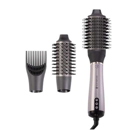 Фен-щітка Remington ProLuxe You Adaptive, 1000Вт, 3 режими, іонізація, хол. обдув, кераміка, сірий