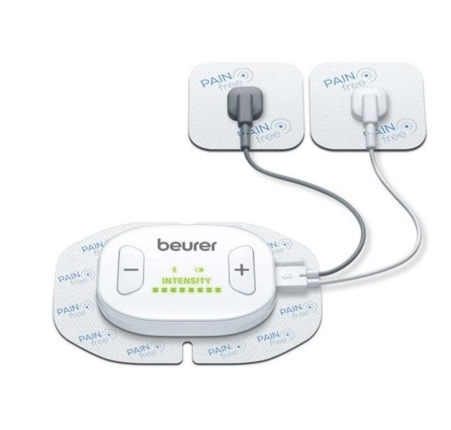 Електростимулятор Beurer для м'язів, акумулятор, micro-USB, вага - 0.078кг, 19 програм, підкл. до смартфону, білий