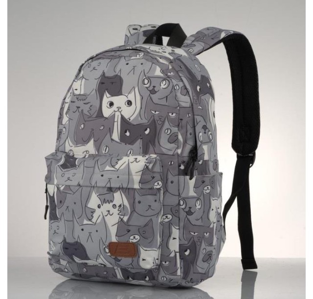 Рюкзак 2Е, TeensPack Cats, сірий