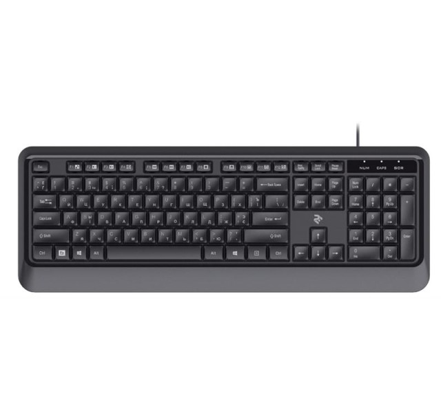 Клавіатура мембранна 2E KS130 105key, USB-A, EN/UK/RU, чорний