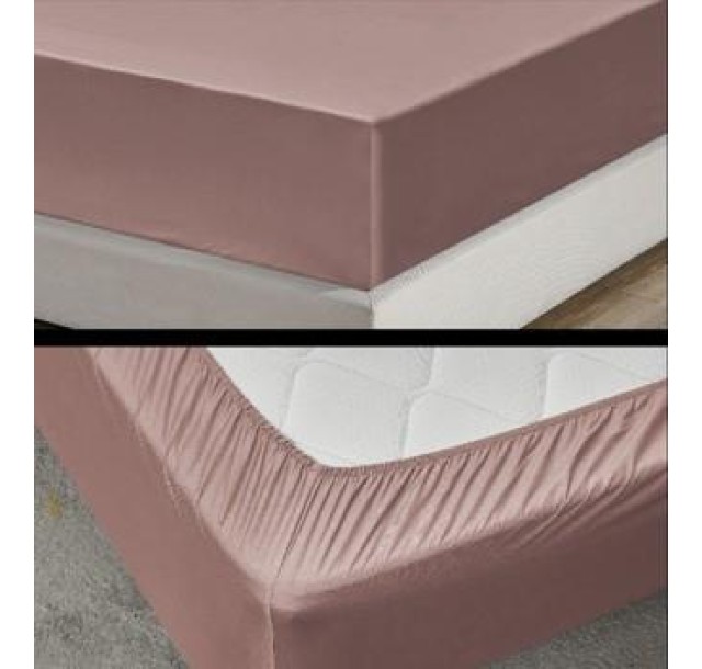 Простирадло на резинці Ardesto Mix&Match Premium, 180x200+30см, 100% бавовна, сатин, рожевий світлий