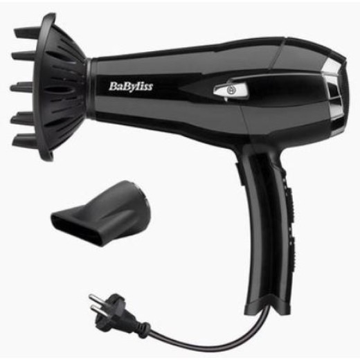 Фен Babyliss, 2000Вт, 3 режими, іоніз-я, хол. обдув, змотка шнура, чорний