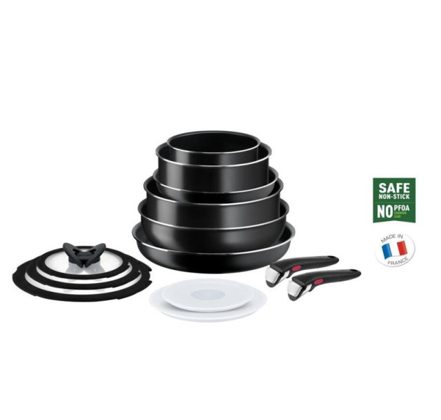 Набір посуду Tefal Ingenio Easy Cook & Clean, змінна ручка, 13предметів, алюміній, бакеліт, коричневий