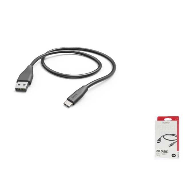 Кабель заряджання/синхронізації Hama USB-A > USB-C, 1,5м ,чорний