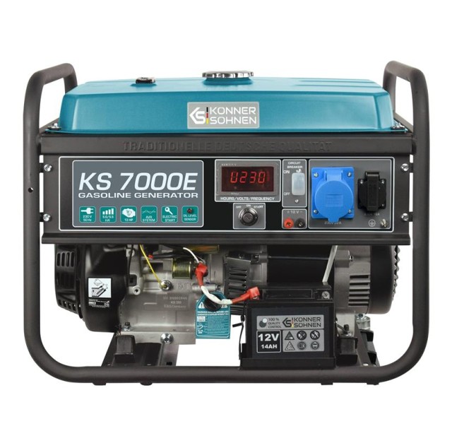Генератор бензиновий Konner&Sohnen KS 7000E, 230В, 5.5кВт, електростартер, 76.2кг