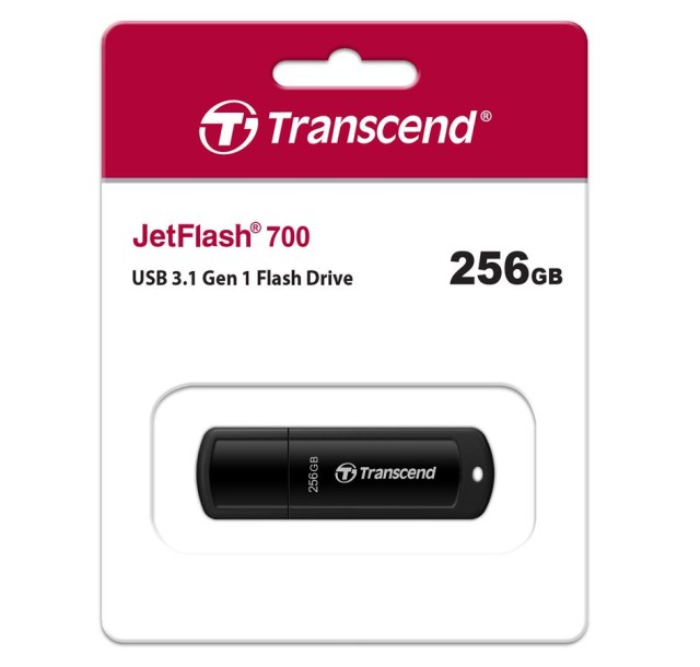 Накопичувач Transcend 256GB USB 3.1 Type-A JetFlash 700 Чорний
