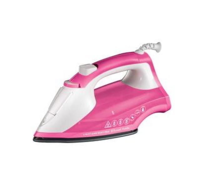 Праска Russell Hobbs Light & Easy Pro, 2600Вт, 240мл, паровий удар -130гр, постійна пара - 40гр, керам. підошва, біло-рожевий