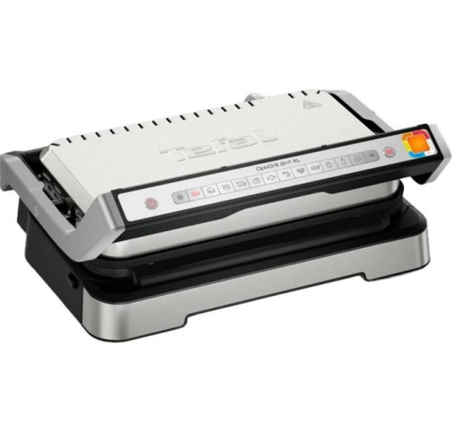 Гриль Tefal прижимний OptiGrill 2in1 XL 2200Вт, темп. режимів-4, з`ємні пластини, сенсор товщини продуктів, метал