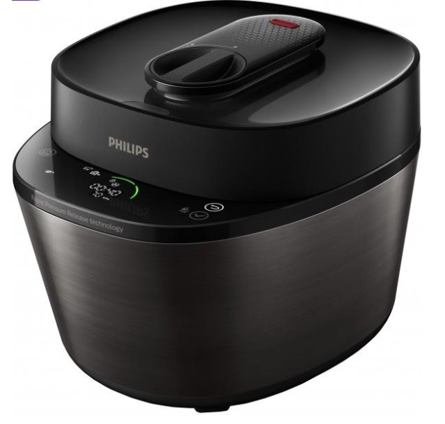 Мультиварка-скороварка Philips All-in-One Cooker, 1000Вт, чаша-5л, електронне керув., пластик, чорний