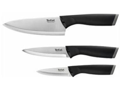 Набір ножів Tefal Comfort, 3шт, нержавіюча сталь, пластик, чорний