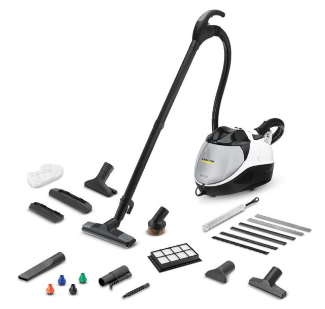 Паропилосос Karcher SV 7, 2200Вт, вологе прибирання, вода -0.45л, HEPA, обробка парою, біло-чорний