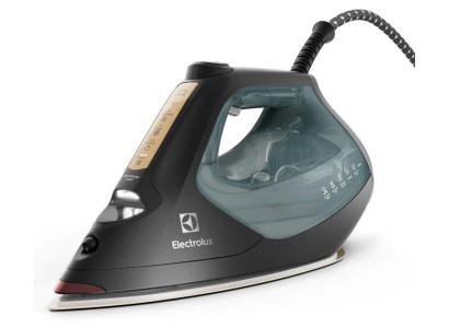 Праска Electrolux, 2600Вт, 370мл, паровий удар 240гр, алюмінієва підошва, електр. керування, зелено-чорний