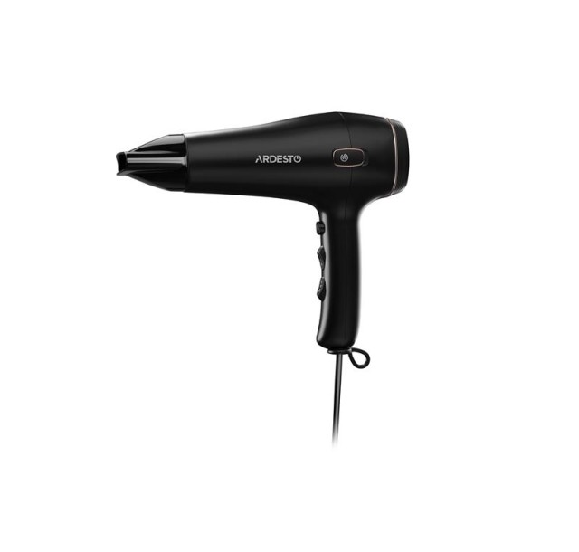 Фен Ardesto HD-Y210, 1750-2100Вт, 2 швидкості, 3темп.режими, авто.змотування шнура, чорний