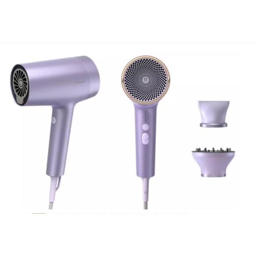 Фен Philips 7000 Series, 1800Вт, 2 режими, дифузор, іоніз-я, хол. обдув, фіолетовий