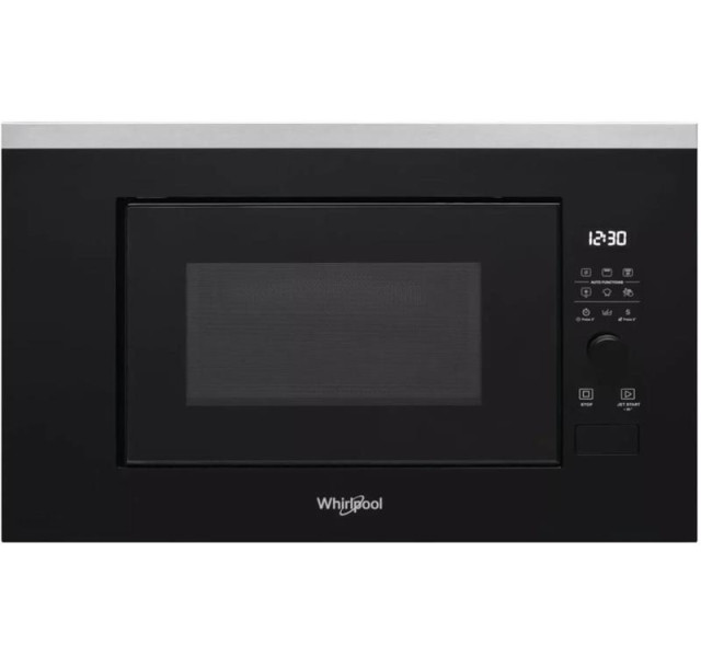 Мікрохвильова піч Whirlpool вбудована, 20л, електронне упр., 800Вт, дисплей, чорний