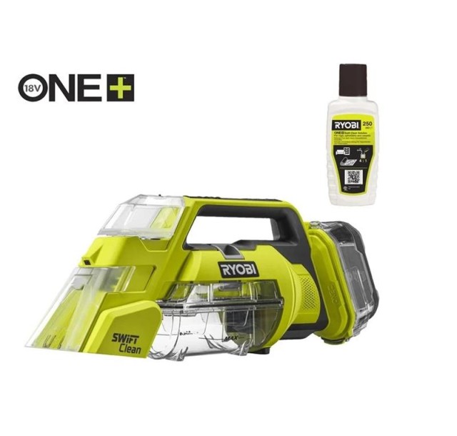 Пилосос акумуляторний миючий Ryobi ONE+ RDC18-0 18В 17Вт контейнер для води чиста/брудна 0.12/0.2л 2.5кг (без АКБ та ЗП)