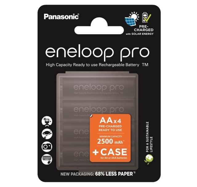 Акумулятор Panasonic Eneloop NI-MH  Pro AA 2500  мАг 4 шт, з кейсом для зберігання