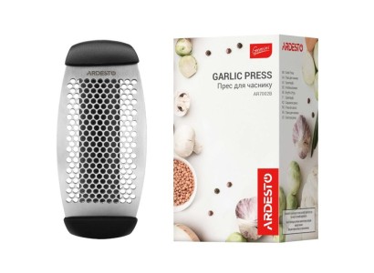Прес для часнику Ardesto Gemini, 12см, нержавеющая сталь, пластик, чорний