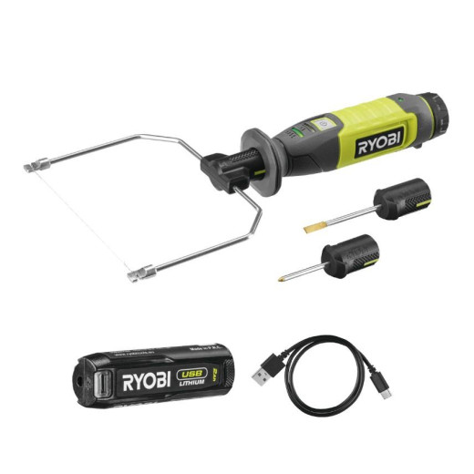 Термоніж Ryobi RHC4-120G акумуляторний 4В USB Lithium 450 градусів 5 змінних насадок АКБ 1х2Аг