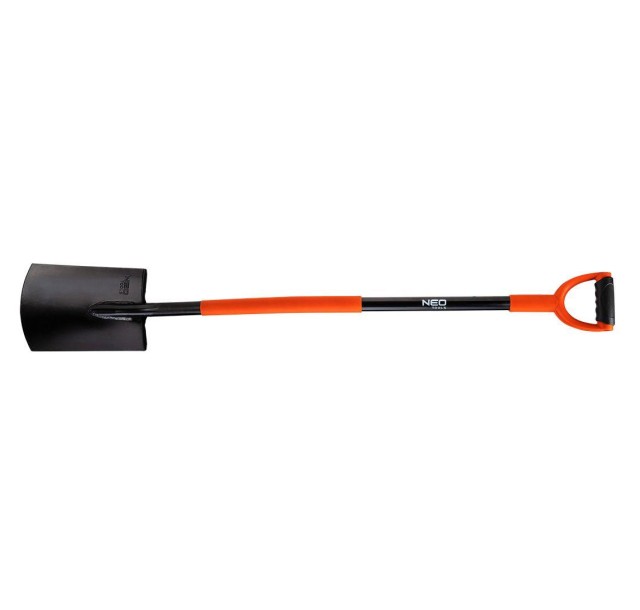 Лопата штикова Neo Tools пряма, руків'я металеве D-подібне, 125см, 2.12кг