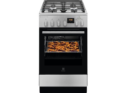 Плита Electrolux комбінована, 58л, 50x60см, дисплей, конвекція, чавун, пара, нерж
