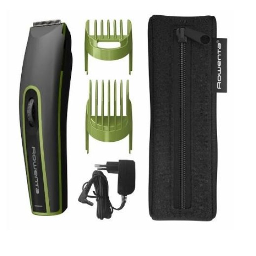 Машинка для стрижки Rowenta Nomad Sport Collection, акум., роторний мотор, насадок-2, кейс, сталь, чорно-зелений