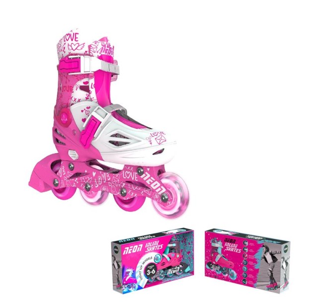Роликові ковзани Neon Inline, розмір 30-33, рожевий