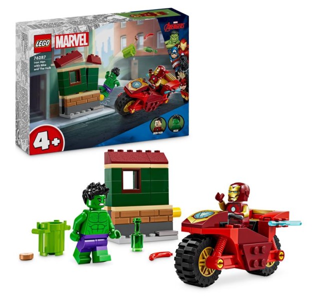 Конструктор LEGO Marvel Залізна Людина на мотоциклі й Галк