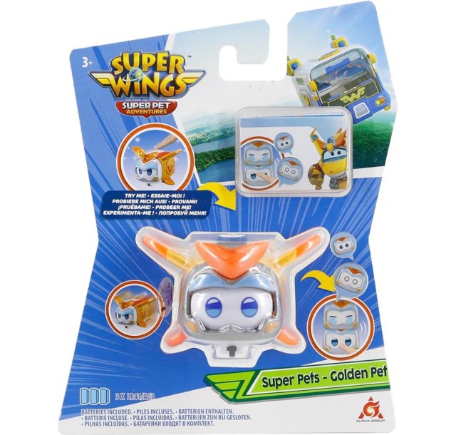 Ігрова фігурка Super Wings Super Pet Золотий Хлопчик улюбленець (Golden Boy pet), світло