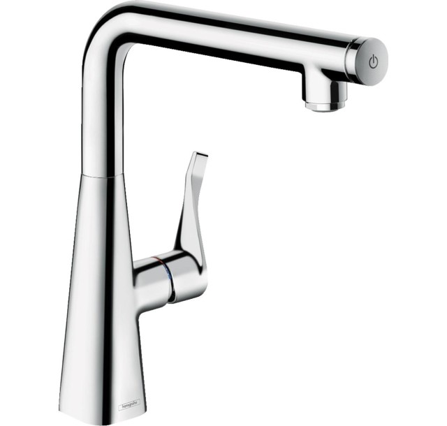 Змішувач для кухні Hansgrohe Metris Select, довж.виливу - 248мм, поворотний, важіль + кнопка, хром