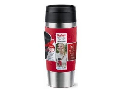 Термочашка Tefal Travel Mug Classic, 360мл, нержавіюча сталь, червоний