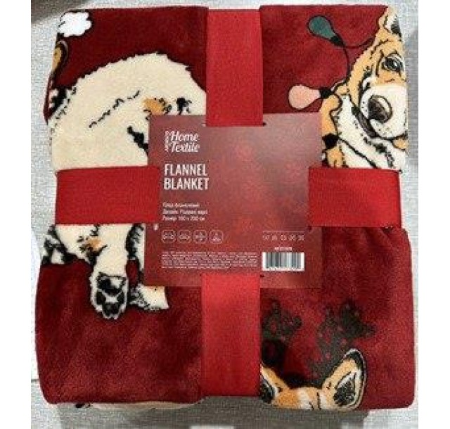 Плед Ardesto Flannel 160х200см, 100% поліестер, різдвяні коргі